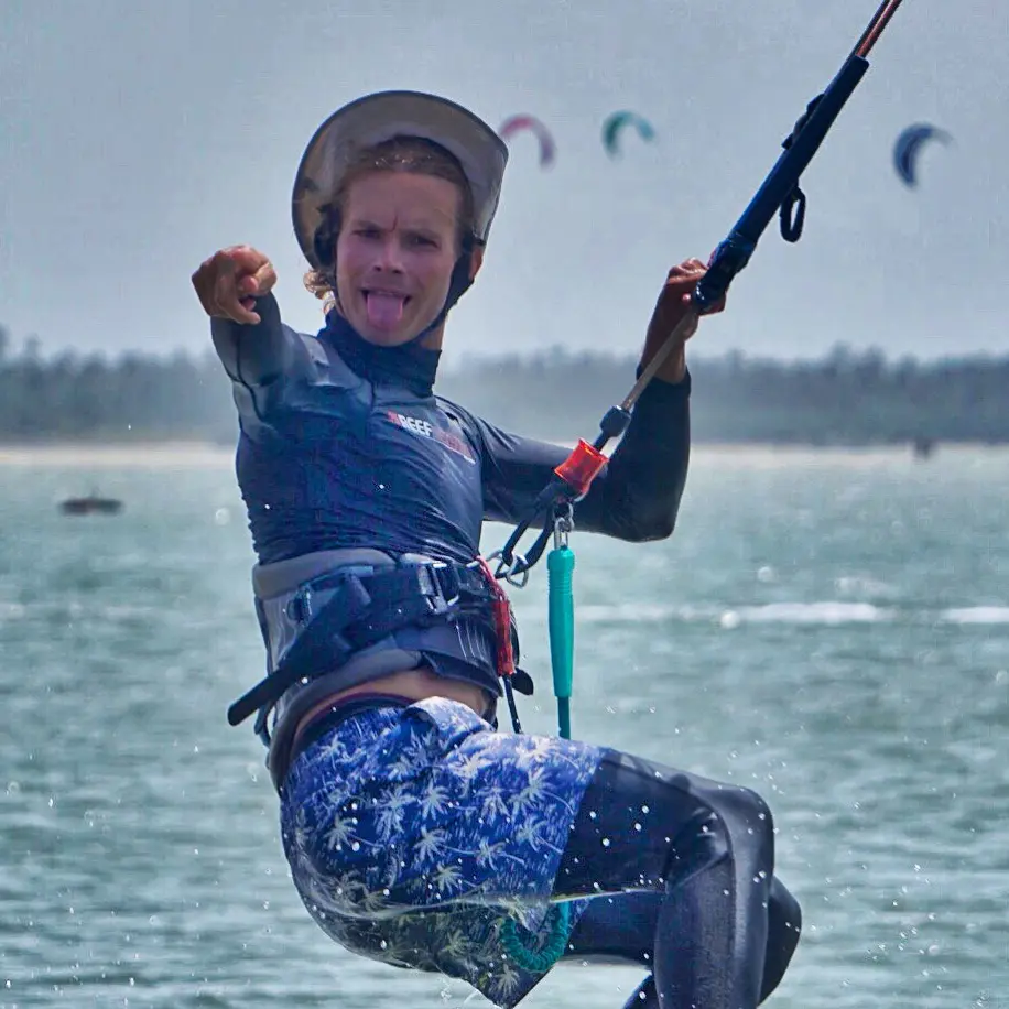 Instructor explaining kite control to a beginner